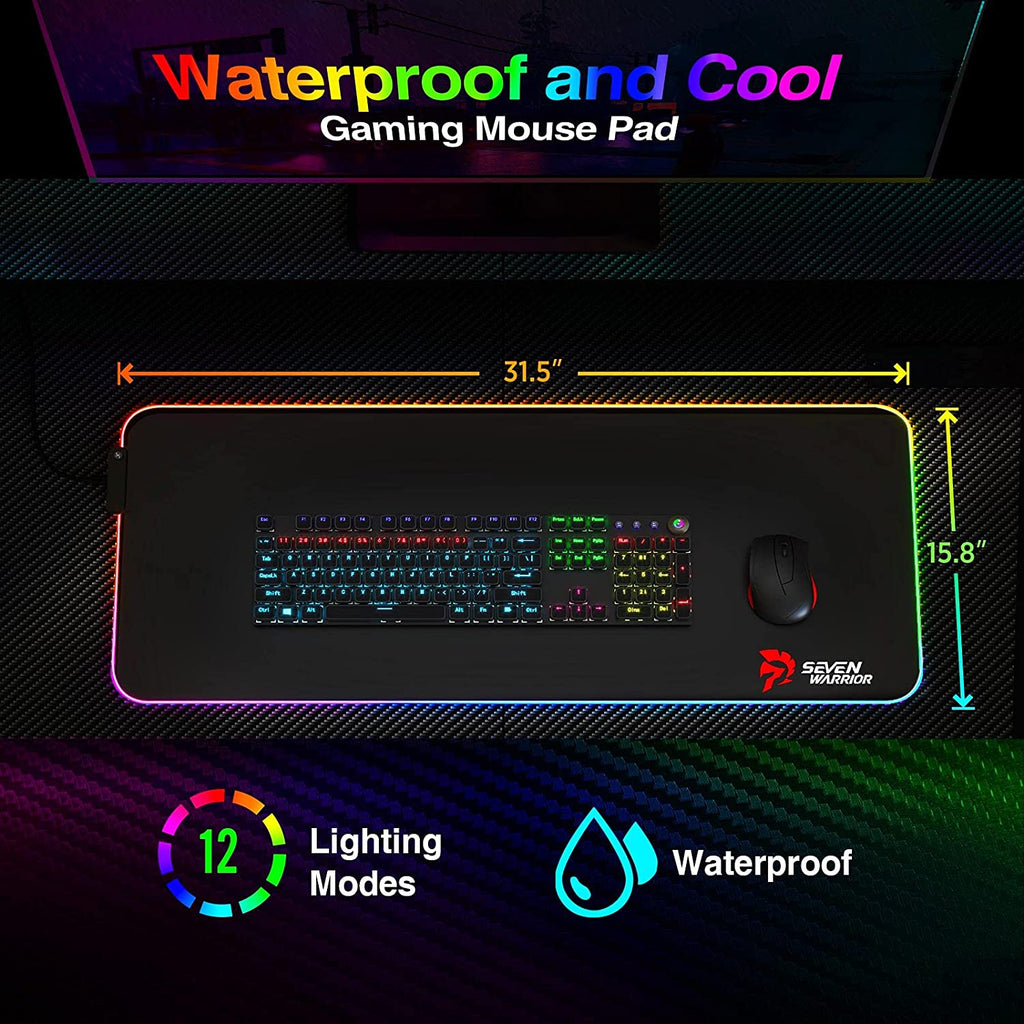 Ergonomic Gaming Table with Monitor Stand, Cup Holder, Headphone Hook, Outlet Organizer